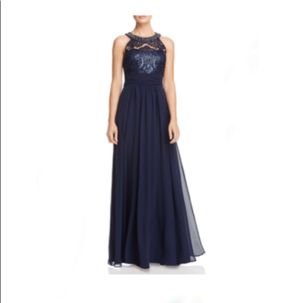 Eliza J Embellished Navy Dress 4